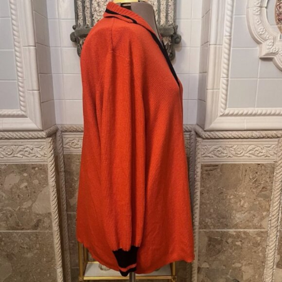 VTG August Max Woman. Size 1X. Red Sweater Long Cardigan. Acrylic Nylon. B129 - Picture 4 of 9